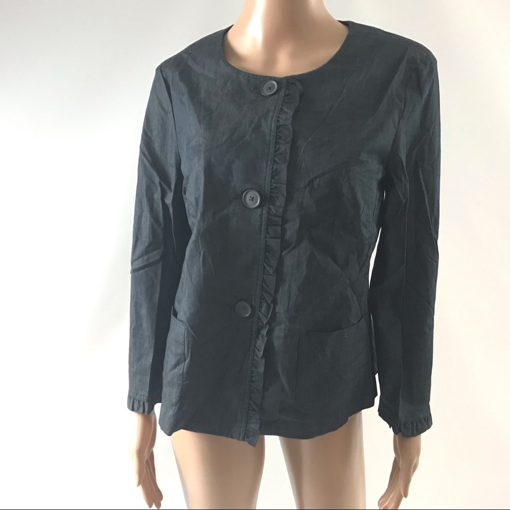 Loft Women Chambray Top Shirt Blouse Size M Blue